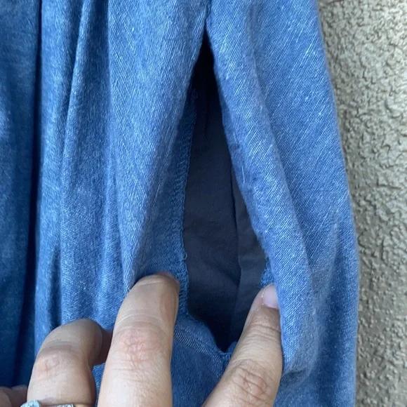 Kimichi Blue Chambray Spaghetti Strap Dress with Pockets L - Picture 8 of 11